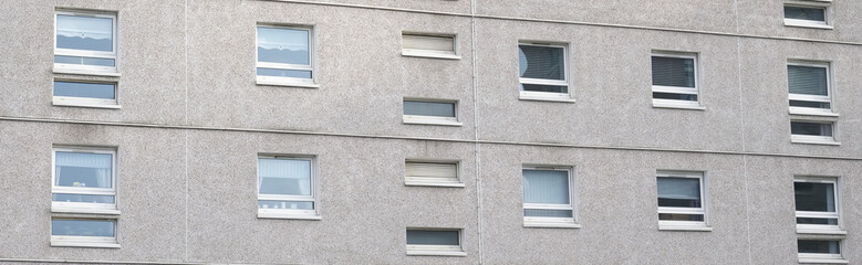 Fototapeta na wymiar High rise council flat in deprived poor housing estate in Glasgow