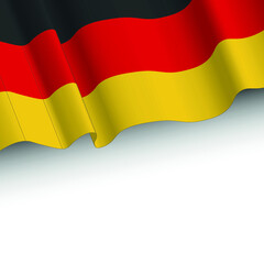 Background with Germany wavy flag on white