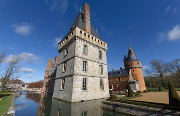 Naklejka premium France, the picturesque castle of Maintenon in Eure and Loir region.