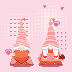 Valentine couple of gnomes