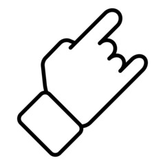 That Rock Hand Gesture Flat Icon Isolated On White Background