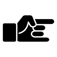 That Rock Hand Gesture Flat Icon Isolated On White Background