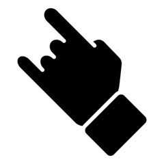 That Rock Hand Gesture Flat Icon Isolated On White Background