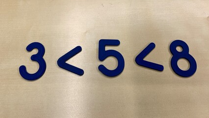 Plastic numbers and figures for the development of the child's intelligence, simple operations with...
