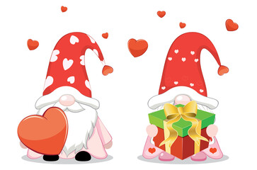 Valentine couple of gnomes