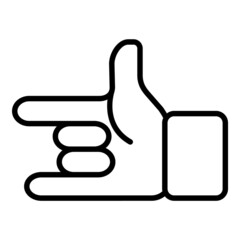 That Rock Hand Gesture Flat Icon Isolated On White Background
