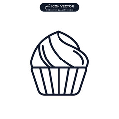 Cupcake icon symbol template for graphic and web design collection logo vector illustration