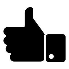 Thumb Up Like Flat Icon Isolated On White Background