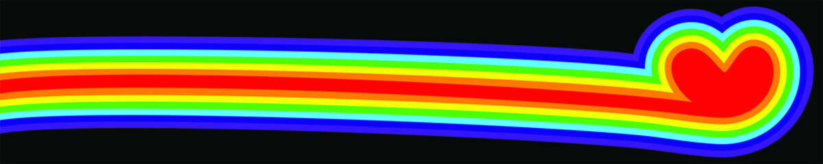 An abstract LGBT Pride Flag in rainbow colors on a black background