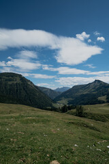 Alpen Panorama Gebirge Landschaft Wiese