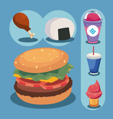 six fast foods items