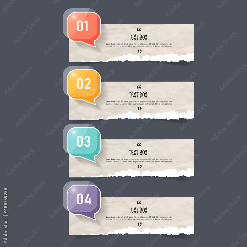 Poster text box design with note papers banner.