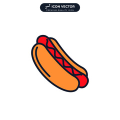 Hot dog icon symbol template for graphic and web design collection logo vector illustration
