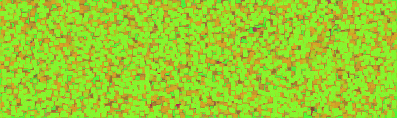 Chaotically sketched cubes of the color of spring greens with hints of sunlight and young tree bark, with rare splashes of cubic-futuristic red flowers. Futuristic cubism.