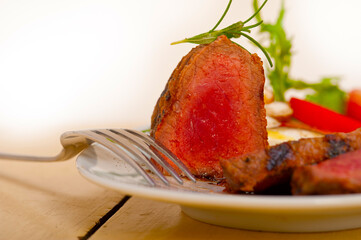 beef filet mignon grilled with vegetables