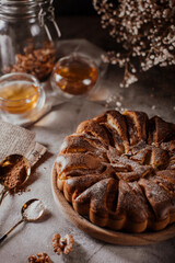 Rustic pie on a dark background