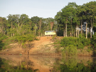 Typical house by the river in the countryside of Amazonas - Brazil