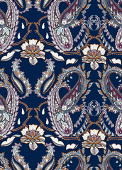 paisley border pattern. traditional indian style design for decoration and textiles