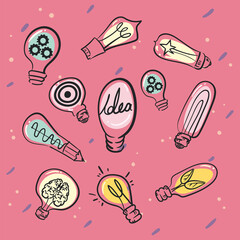 idea light bulbs card