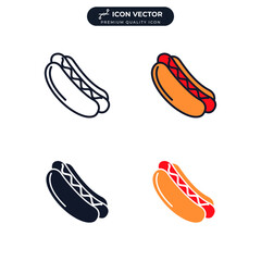 Hot dog icon symbol template for graphic and web design collection logo vector illustration