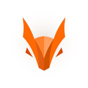 Fox logo template. Origami  fox geometric logo