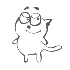 Cute cartoon cat. Vector illustration. Vector cartoon character. 