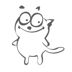 Cute cartoon cat. Vector illustration. Vector cartoon character. 