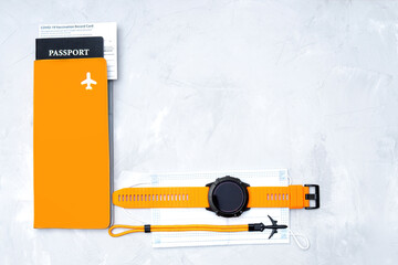 Pandemic traveling essential papers and accessories