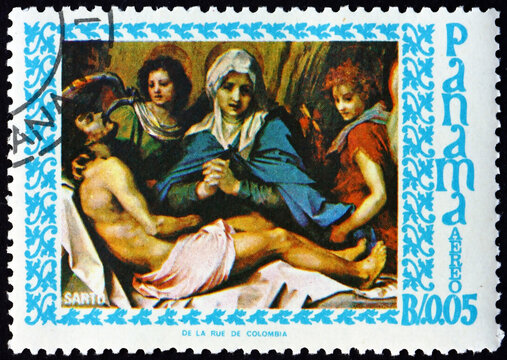 Postage stamp Panama 1967 Pieta, by Andrea del Sarto
