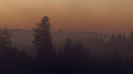  Sunrise in the Bieszczady Mountains (Werlas) against the backdrop of the mountains
