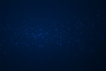 Molecules on blue background. Used for design healthcare, science and medicine background. DNA strand. Molecular structures