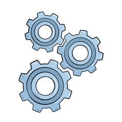 Cogwheels, isolated. Vector. Cartoon