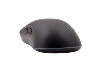Fototapeta premium Black gaming wireless laser computer mouse isolated on white background