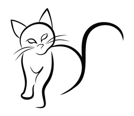 Silhouette of a domestic cat.
