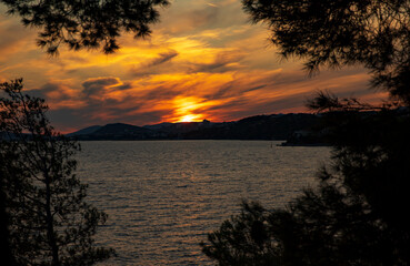 Sunset on the Adriatic sea in Split, Croatia