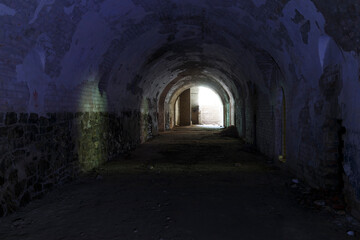 Obraz premium Mystical ruins. Old destroyed fort Tarakanivskyy inside, Rivne region. Ukraine