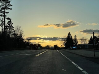 Sunset on Road