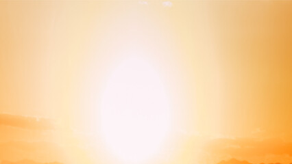 Background with sun.a yellow and orange background. a warm sun that is filled with natural rays of light glare.Big sun sky at beautiful sunset