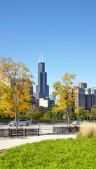 Obraz premium Chicago cityscape on a sunny summer day, USA.