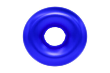 Funny 3D font letter O made of blue balloon, cartoon font, Premium 3d illustration