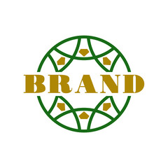 Green Ornament with Gold Diamond Logo