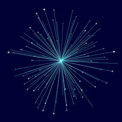 Point and curve constructed the sphere wire frame, technological abstract illustration.
