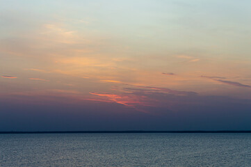 Sunset over the Kyiv sea, autumn