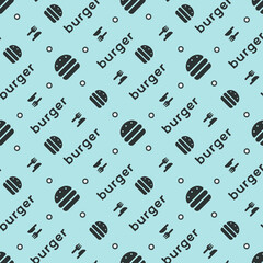 Vector seamless pattern with the image of a burger.