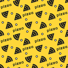 Vector seamless pattern with pizza.