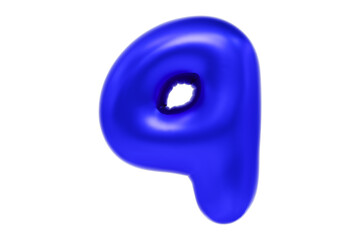 3D font number 9, funny cartoon symbol made of realistic blue helium balloon, Premium 3d illustration.