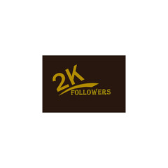 2k follower yellow brownish banner & vector art