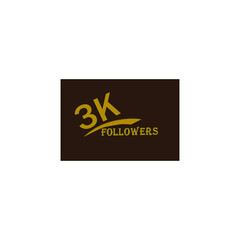 3k follower yellow brownish banner & vector art