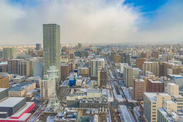 【北海道】札幌・都市風景　冬景色　雪景色