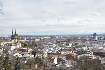 Fototapeta na wymiar View of Brno with the Cathedral of St. Peter & Paul